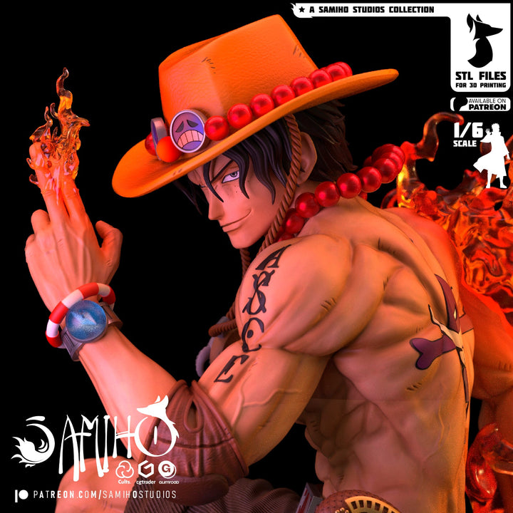 Figura de Portgas D. Ace - One Piece | Edición de Llamas | Escala 1/6 | Edición Limitada - tu tienda de impresión 3D