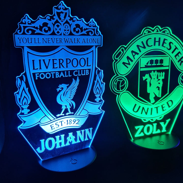 Lámpara Acrílica Personalizable con Escudo de Fútbol ⚽ - tu tienda de impresión 3D