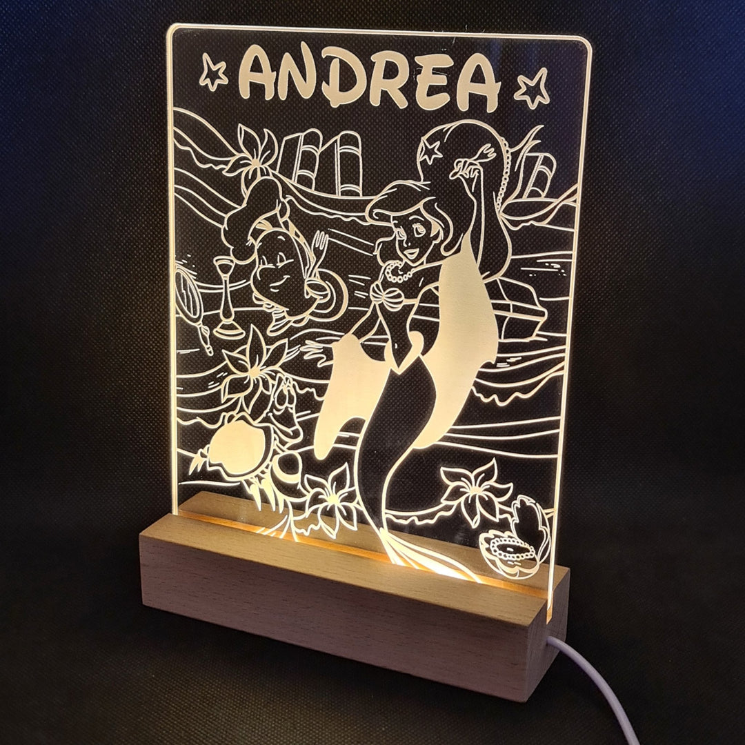 Lámpara Nocturna Personalizada de la Sirenita para Niños - tu tienda de impresión 3D