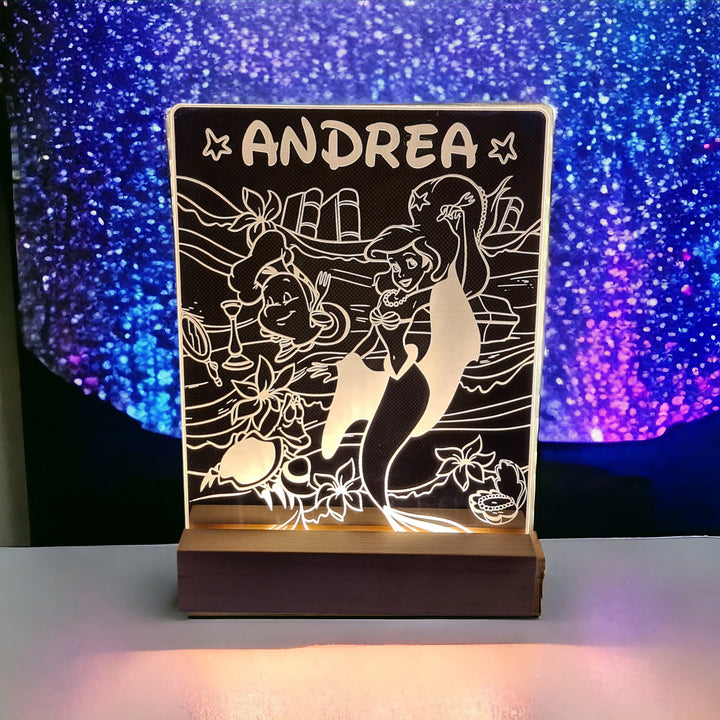 Lámpara Nocturna Personalizada de la Sirenita para Niños - tu tienda de impresión 3D