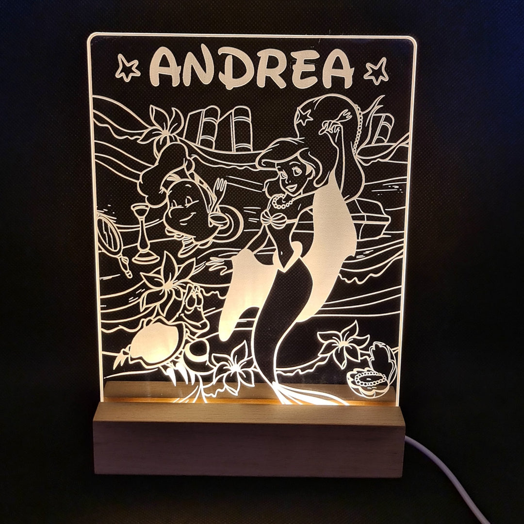 Lámpara Nocturna Personalizada de la Sirenita para Niños - tu tienda de impresión 3D