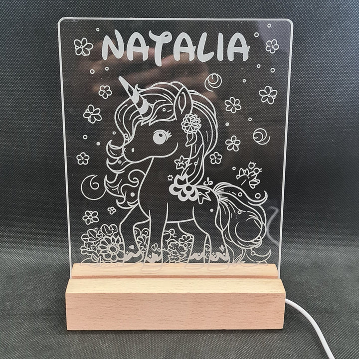 Lámpara Nocturna Personalizada Unicornio para Niños - tu tienda de impresión 3D