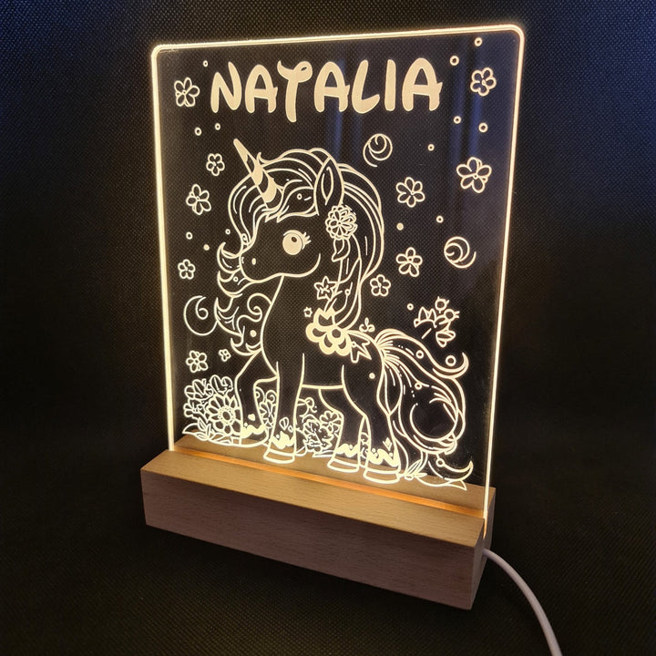 Lámpara Nocturna Personalizada Unicornio para Niños - tu tienda de impresión 3D