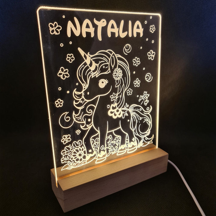 Lámpara Nocturna Personalizada Unicornio para Niños - tu tienda de impresión 3D