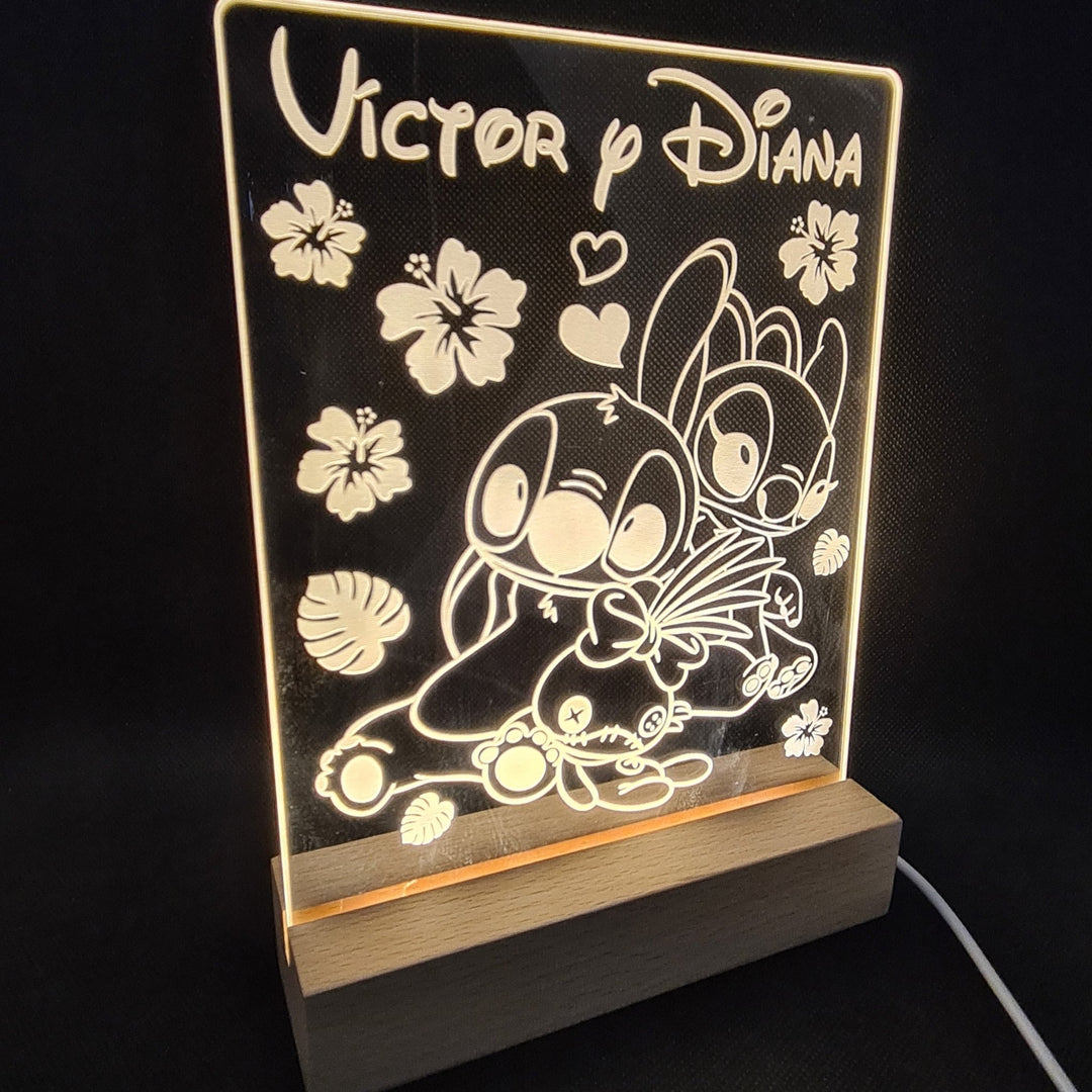 Lámpara Nocturna Stitch Personalizada para Niños - tu tienda de impresión 3D