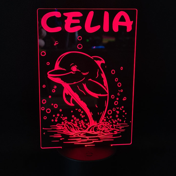 Lámpara Personalizada Delfín con Iluminación de 16 Colores - tu tienda de impresión 3D