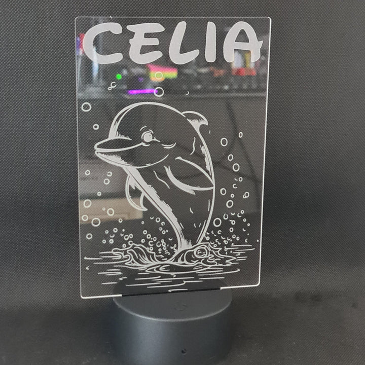 Lámpara Personalizada Delfín con Iluminación de 16 Colores - tu tienda de impresión 3D