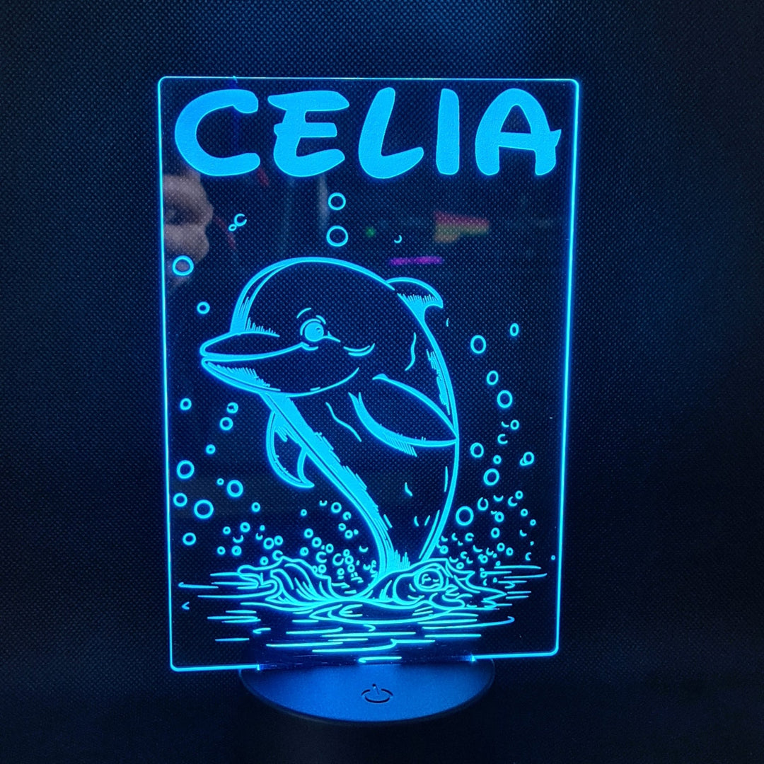 Lámpara Personalizada Delfín con Iluminación de 16 Colores - tu tienda de impresión 3D