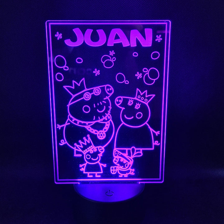 Lámpara Personalizada Pepa Pig con Iluminación de 16 Colores - tu tienda de impresión 3D