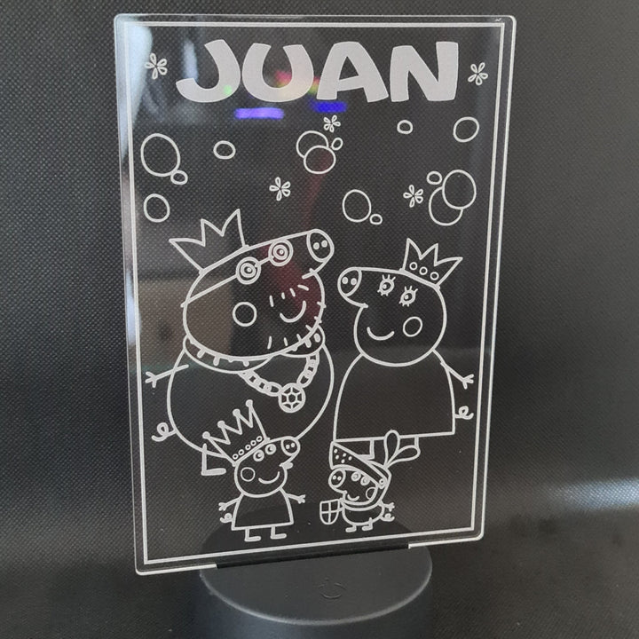 Lámpara Personalizada Pepa Pig con Iluminación de 16 Colores - tu tienda de impresión 3D