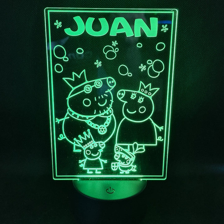 Lámpara Personalizada Pepa Pig con Iluminación de 16 Colores - tu tienda de impresión 3D