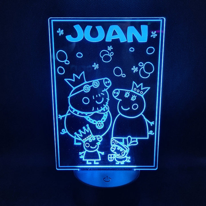 Lámpara Personalizada Pepa Pig con Iluminación de 16 Colores - tu tienda de impresión 3D