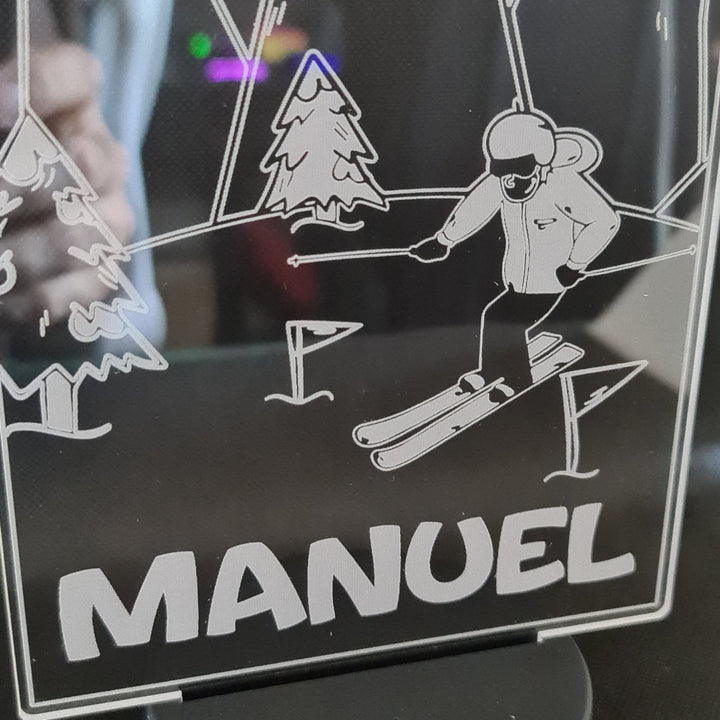 Lámpara Ski Personalizada con Iluminación de 16 Colores - tu tienda de impresión 3D