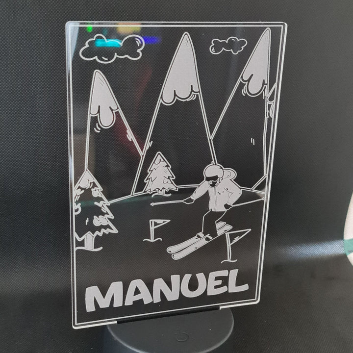 Lámpara Ski Personalizada con Iluminación de 16 Colores - tu tienda de impresión 3D