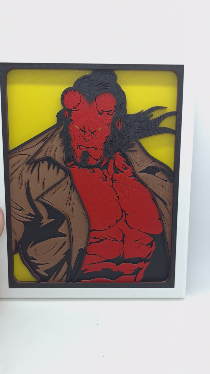 🔥 Cuadro 3D de Hellboy, el Héroe Sobrenatural