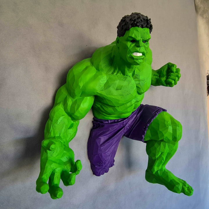 Escultura de pared Hulk LowPoly (Fan Art)