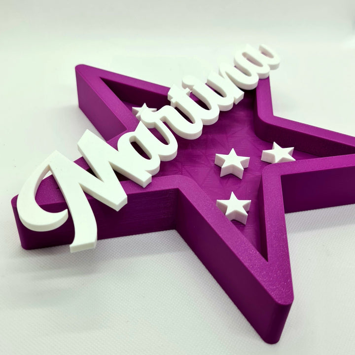 Estrella con Nombre Personalizado Impresa en 3D - Un Universo de Colores a Elegir