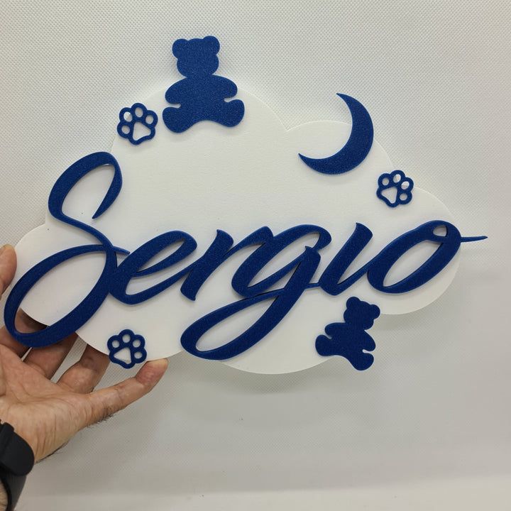 Nube Personalizada Impresa en 3D con Nombre - Cuatro Modelos Encantadores para Elegir