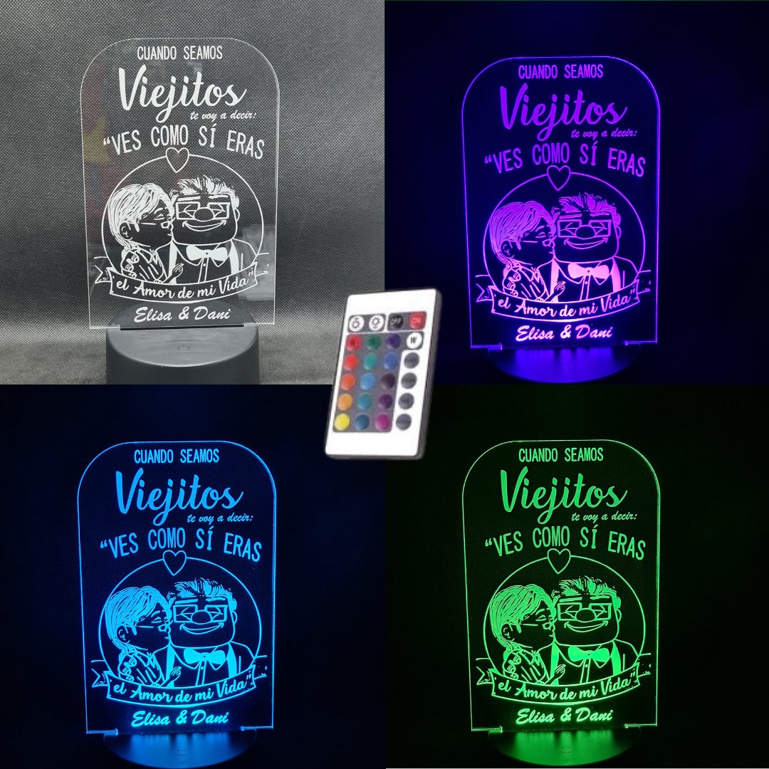 Lámpara LED Personalizada - Un Regalo Único para Iluminar tu Amor con 16 Colores y Control Remoto para Momentos Especiales