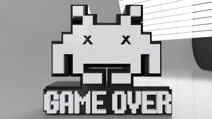 Cartel Game Over Space Invaders - ¡Revive la Era Dorada de los Videojuegos!