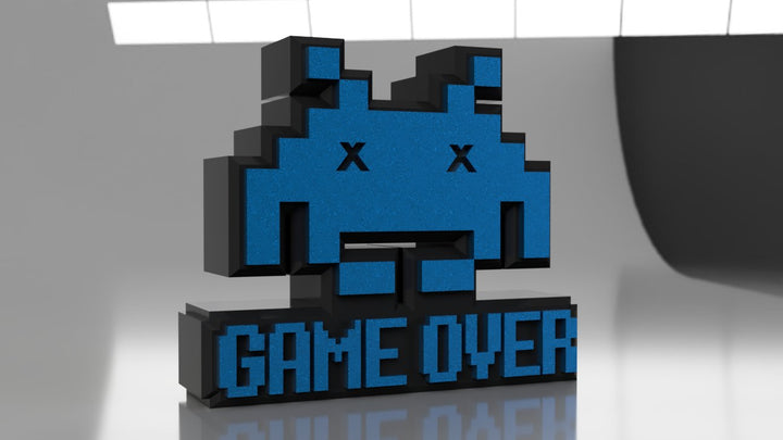 Cartel Game Over Space Invaders - ¡Revive la Era Dorada de los Videojuegos!