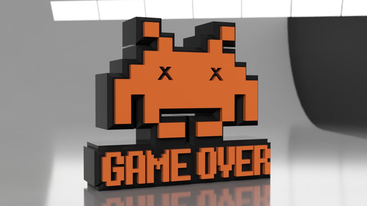 Cartel Game Over Space Invaders - ¡Revive la Era Dorada de los Videojuegos!