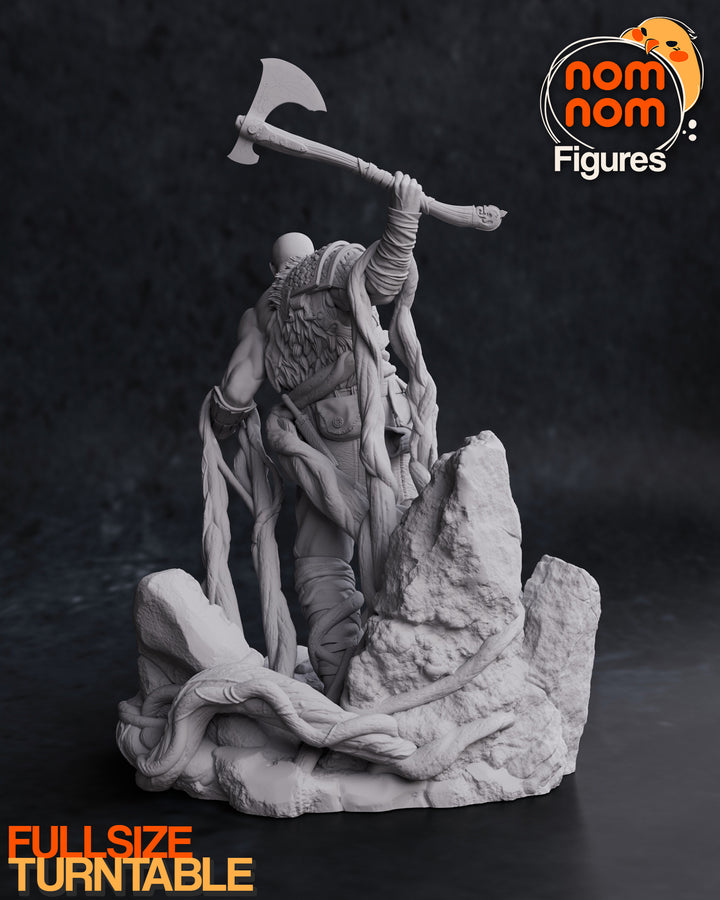 Figura de Resina Exclusiva de Kratos - God of War - Dos Tamaños Disponibles