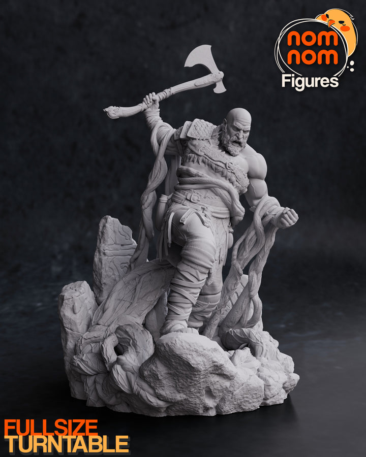Figura de Resina Exclusiva de Kratos - God of War - Dos Tamaños Disponibles