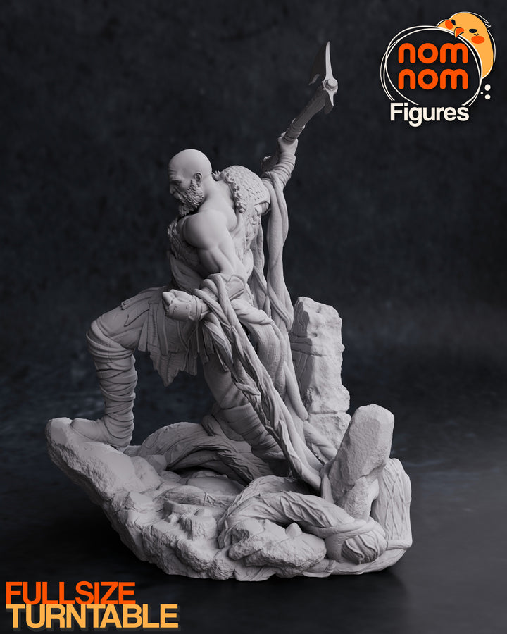 Figura de Resina Exclusiva de Kratos - God of War - Dos Tamaños Disponibles
