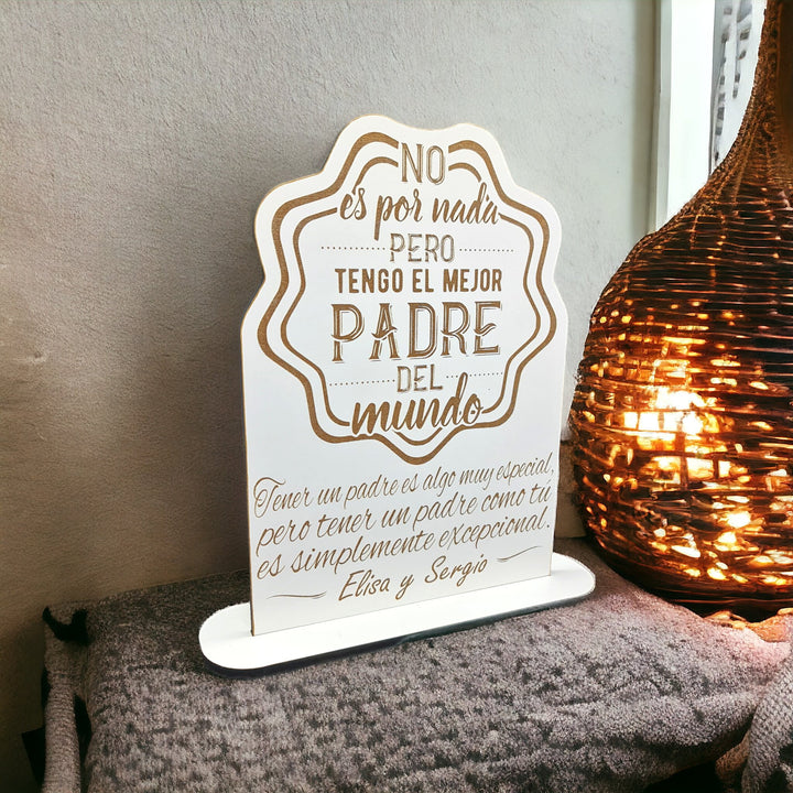 ¡Celebra a Papá con un Regalo Especial! Tesoro de Familia: Decorativo de Madera Grabado "Mejor Padre" - tu tienda de impresión 3D