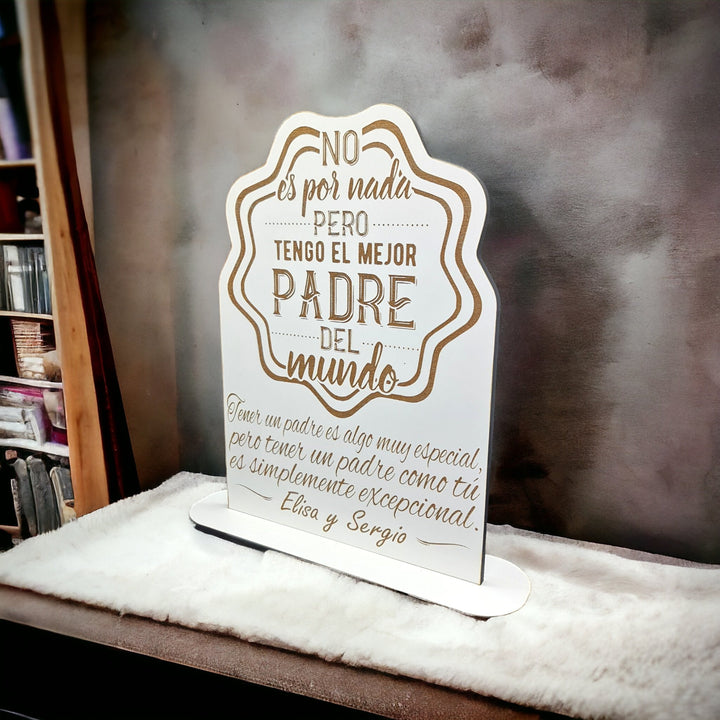 ¡Celebra a Papá con un Regalo Especial! Tesoro de Familia: Decorativo de Madera Grabado "Mejor Padre" - tu tienda de impresión 3D