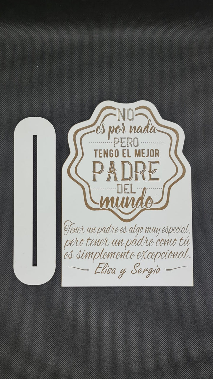 ¡Celebra a Papá con un Regalo Especial! Tesoro de Familia: Decorativo de Madera Grabado "Mejor Padre" - tu tienda de impresión 3D