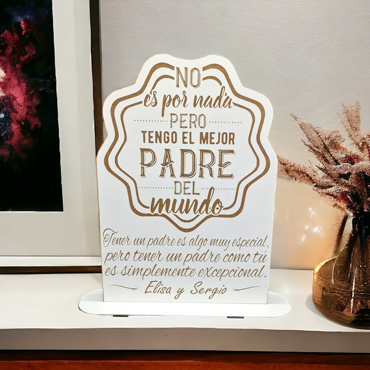 ¡Celebra a Papá con un Regalo Especial! Tesoro de Familia: Decorativo de Madera Grabado "Mejor Padre" - tu tienda de impresión 3D