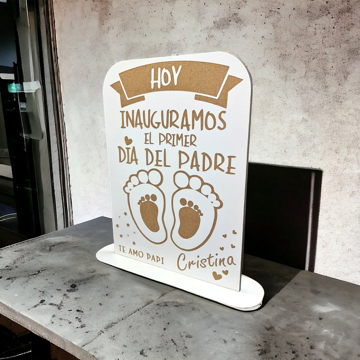 Decorativo de Madera Personalizado para Papá: ¡Un Recuerdo Inolvidable del Primer Año del Bebé! - tu tienda de impresión 3D