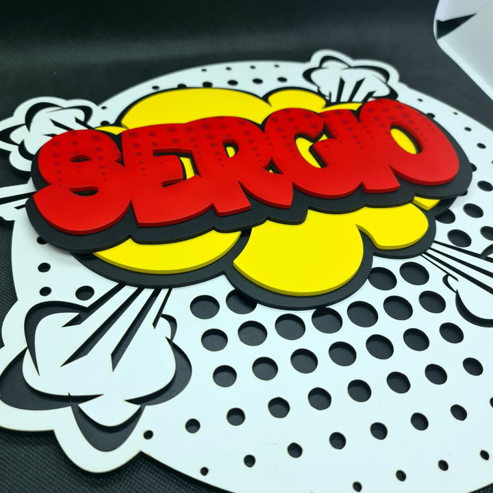 Explosión de Identidad: Cartel 'Boom' Personalizable con Sistema de Colgado - tu tienda de impresión 3D