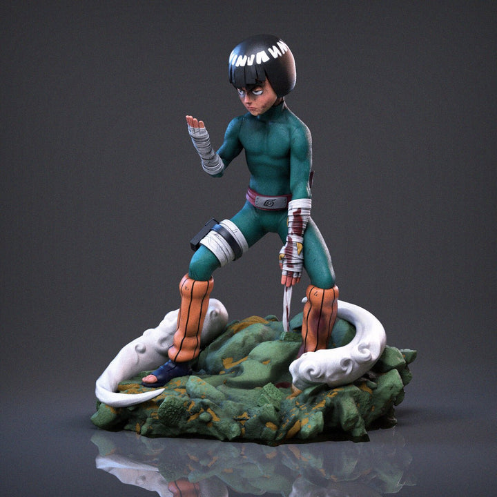 Adéntrate en el mundo de Naruto con la figura de resina del inigualable Rock Lee