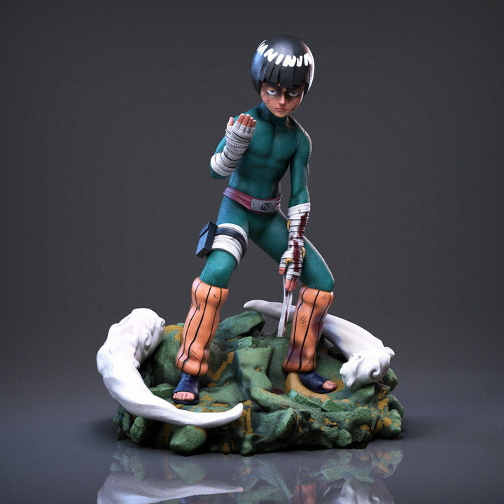 Adéntrate en el mundo de Naruto con la figura de resina del inigualable Rock Lee