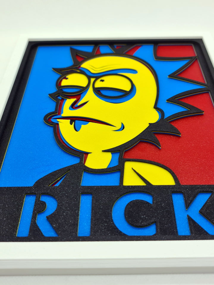 🎨 Cuadro 3D Exclusivo de Rick - Rick y Morty