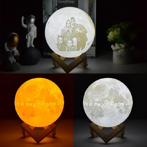 Lámpara luna con luz LED personalizada 