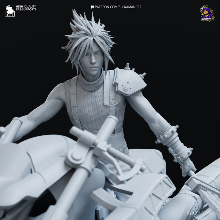 ¡Añade Acción y Estilo con la Figura de Cloud Strife en Moto de Final Fantasy VII! - tu tienda de impresión 3D