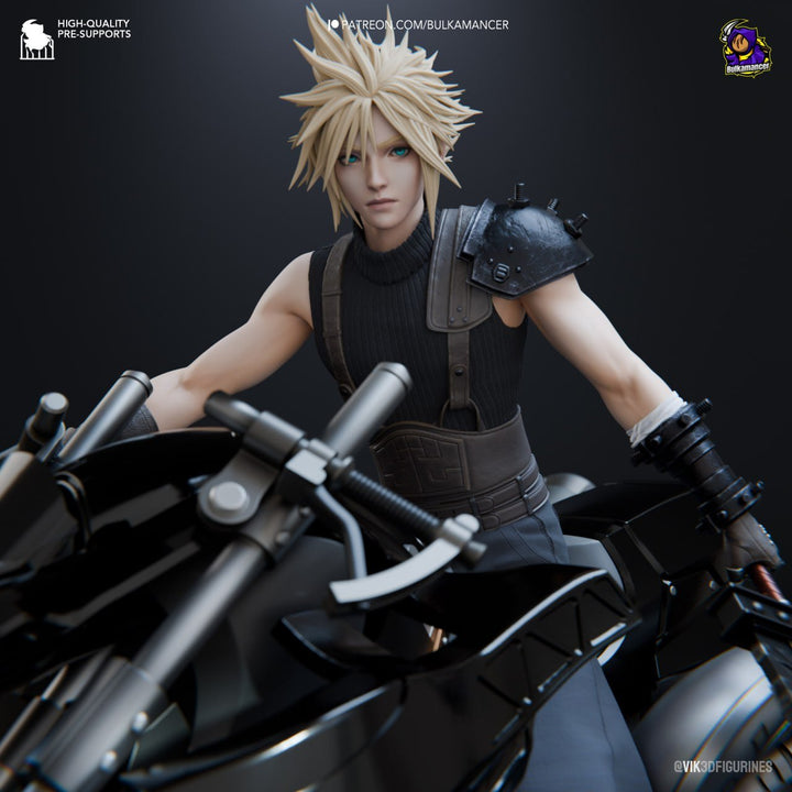 ¡Añade Acción y Estilo con la Figura de Cloud Strife en Moto de Final Fantasy VII! - tu tienda de impresión 3D