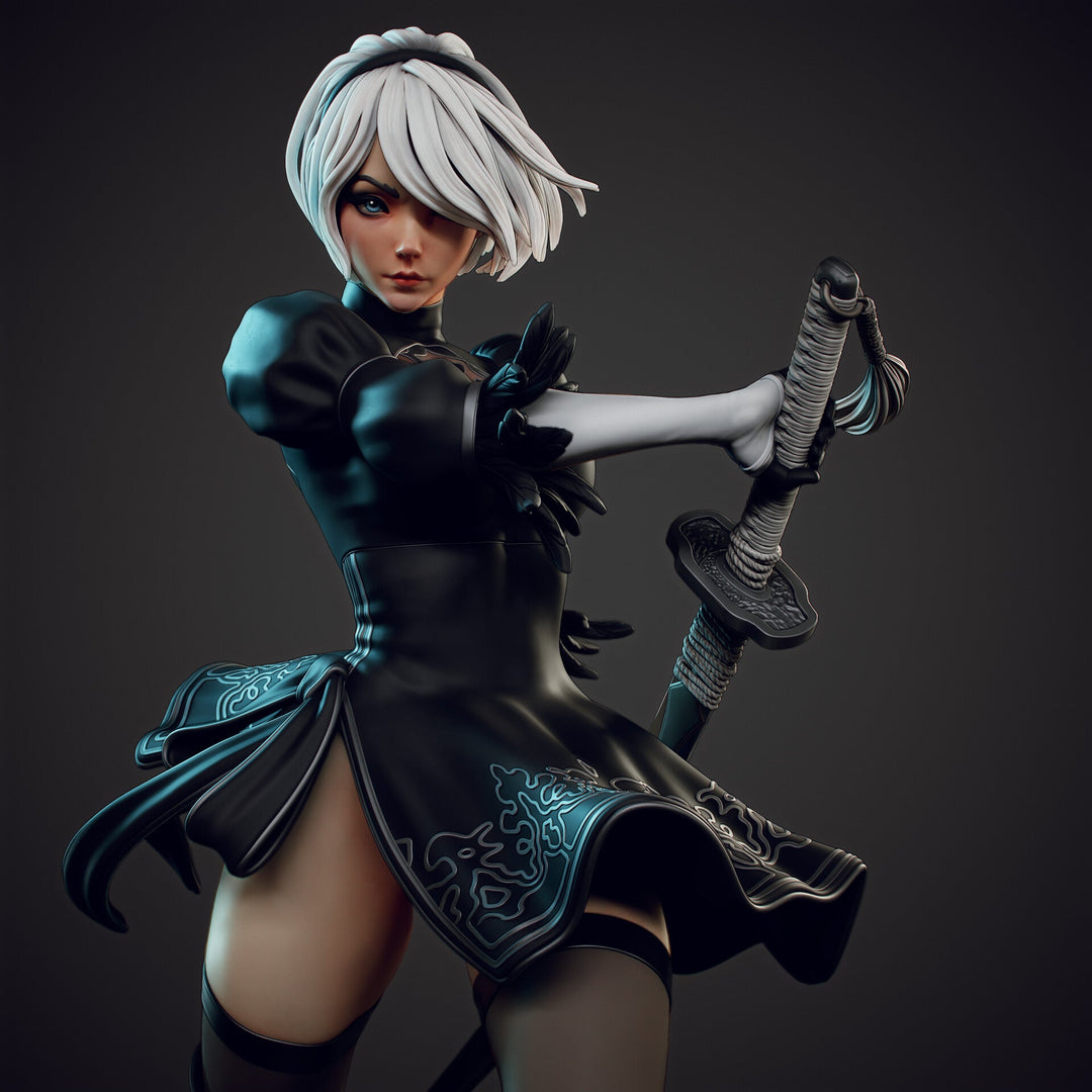 ¡Añade Elegancia y Fuerza con la Figura de 2B de NieR: Automata! - tu tienda de impresión 3D