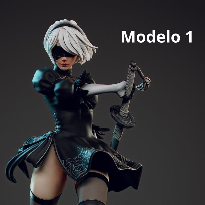 ¡Añade Elegancia y Fuerza con la Figura de 2B de NieR: Automata! - tu tienda de impresión 3D