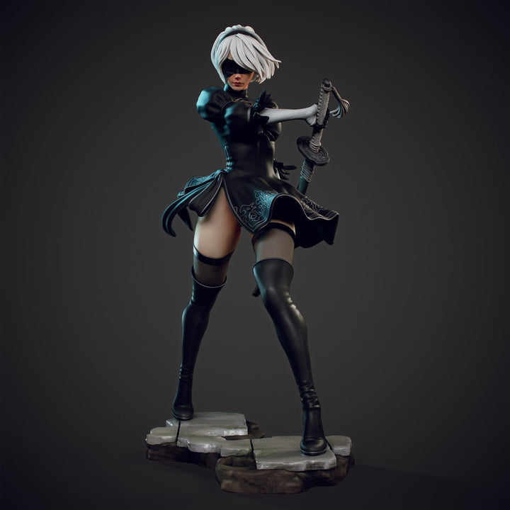 ¡Añade Elegancia y Fuerza con la Figura de 2B de NieR: Automata! - tu tienda de impresión 3D