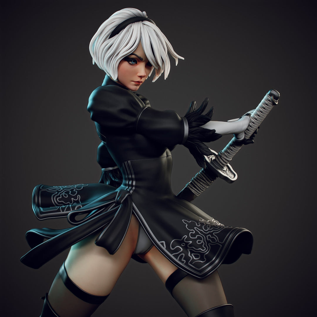 ¡Añade Elegancia y Fuerza con la Figura de 2B de NieR: Automata! - tu tienda de impresión 3D