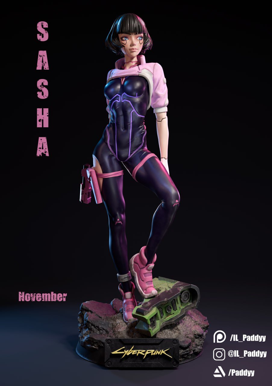 ¡Deslumbra con la Figura de Sasha de Cyberpunk! - tu tienda de impresión 3D