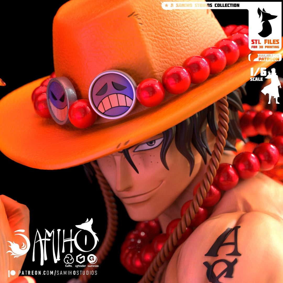 Figura de Portgas D. Ace - One Piece | Edición de Llamas | Escala 1/6 | Edición Limitada - tu tienda de impresión 3D