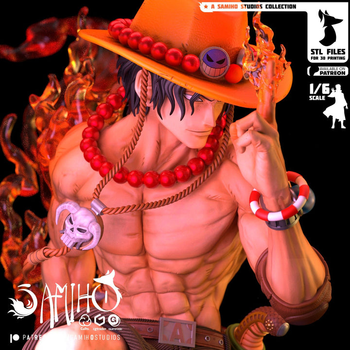 Figura de Portgas D. Ace - One Piece | Edición de Llamas | Escala 1/6 | Edición Limitada - tu tienda de impresión 3D