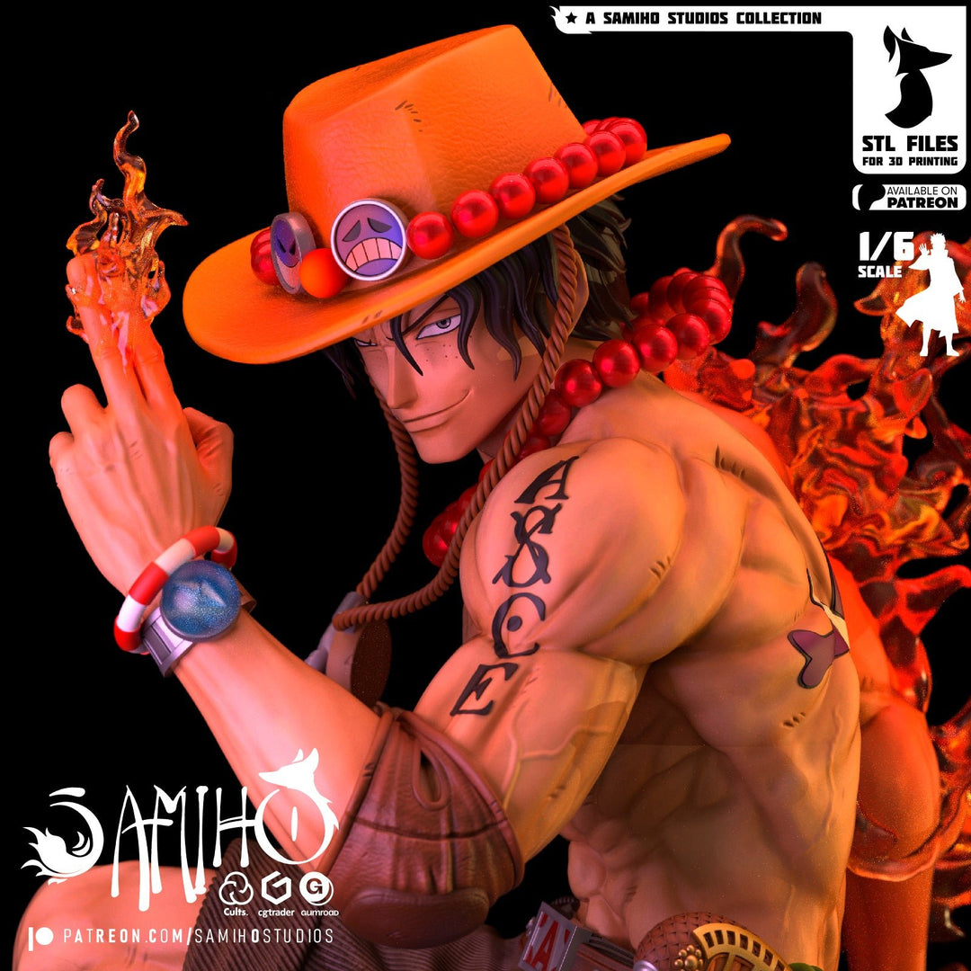 Figura de Portgas D. Ace - One Piece | Edición de Llamas | Escala 1/6 | Edición Limitada - tu tienda de impresión 3D