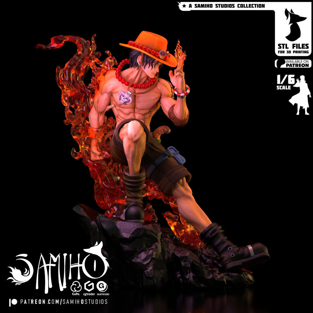 Figura de Portgas D. Ace - One Piece | Edición de Llamas | Escala 1/6 | Edición Limitada - tu tienda de impresión 3D